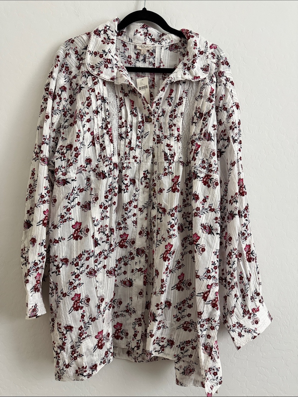 Pilcro Collared Pintuck Blouse Sz XL - Picture 4 of 9